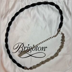 Brighton Twisted Black and Silver Accent Belt